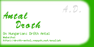 antal droth business card